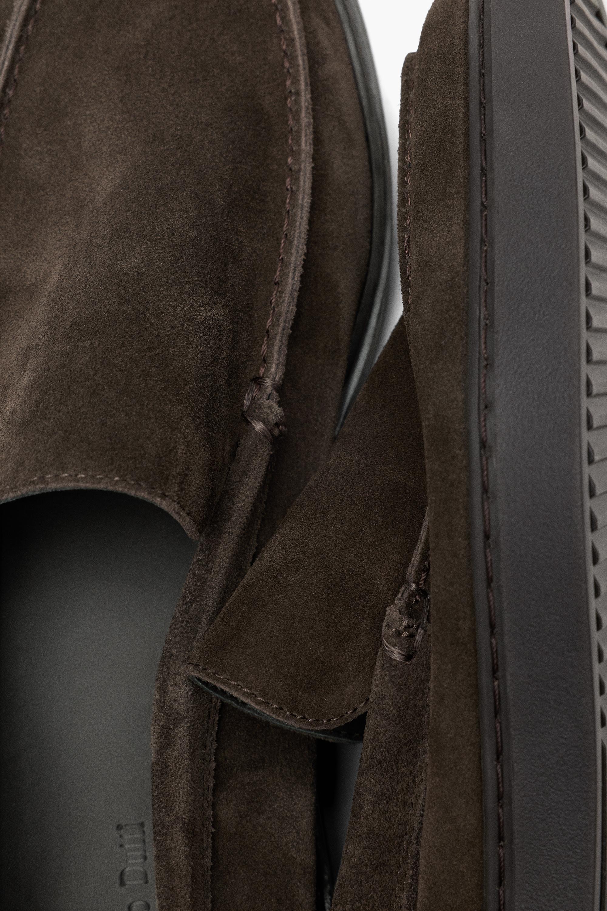 Split suede leather loafer